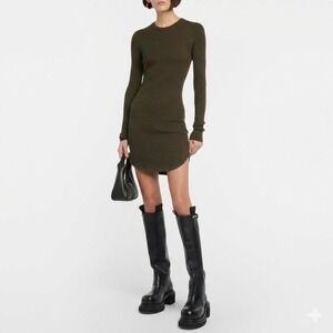 Brunello Cucinelli Ribbed Knit Mini Dress Womens M Cashmere Silk Lurex Old Money